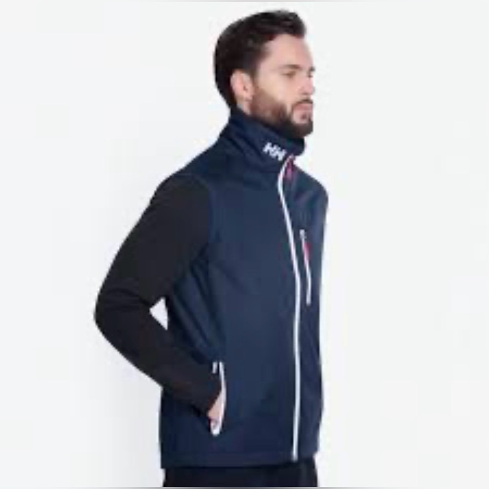 Helly Hansen Navy Crew Vest with White Zippers high neck, sailing fishing